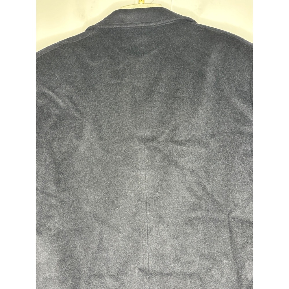 McGregor Mens Navy Blue Wool Blend Double Breasted Pea Coat Plaid Lining Size 52 - Picture 5 of 9